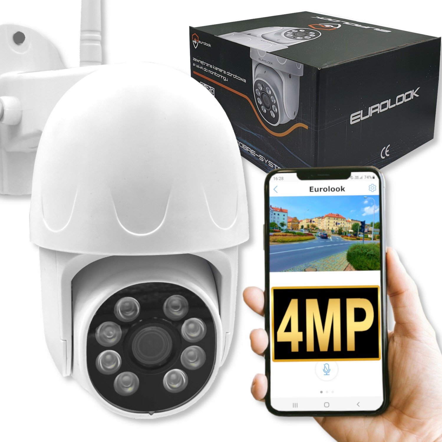 Otočná Venkovní Kamera Ip Wifi Zoom 4MPX Alarm