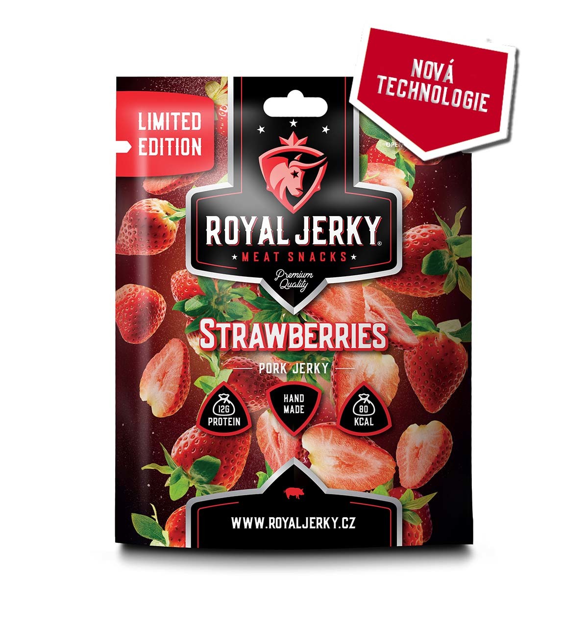 Royal Jerky Strawberry (vepřové sušené maso s příchutí jahody)