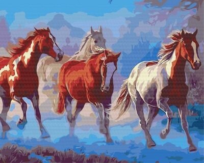 Symag Obraz Paint it! Malování podle čísel - Stádo koní