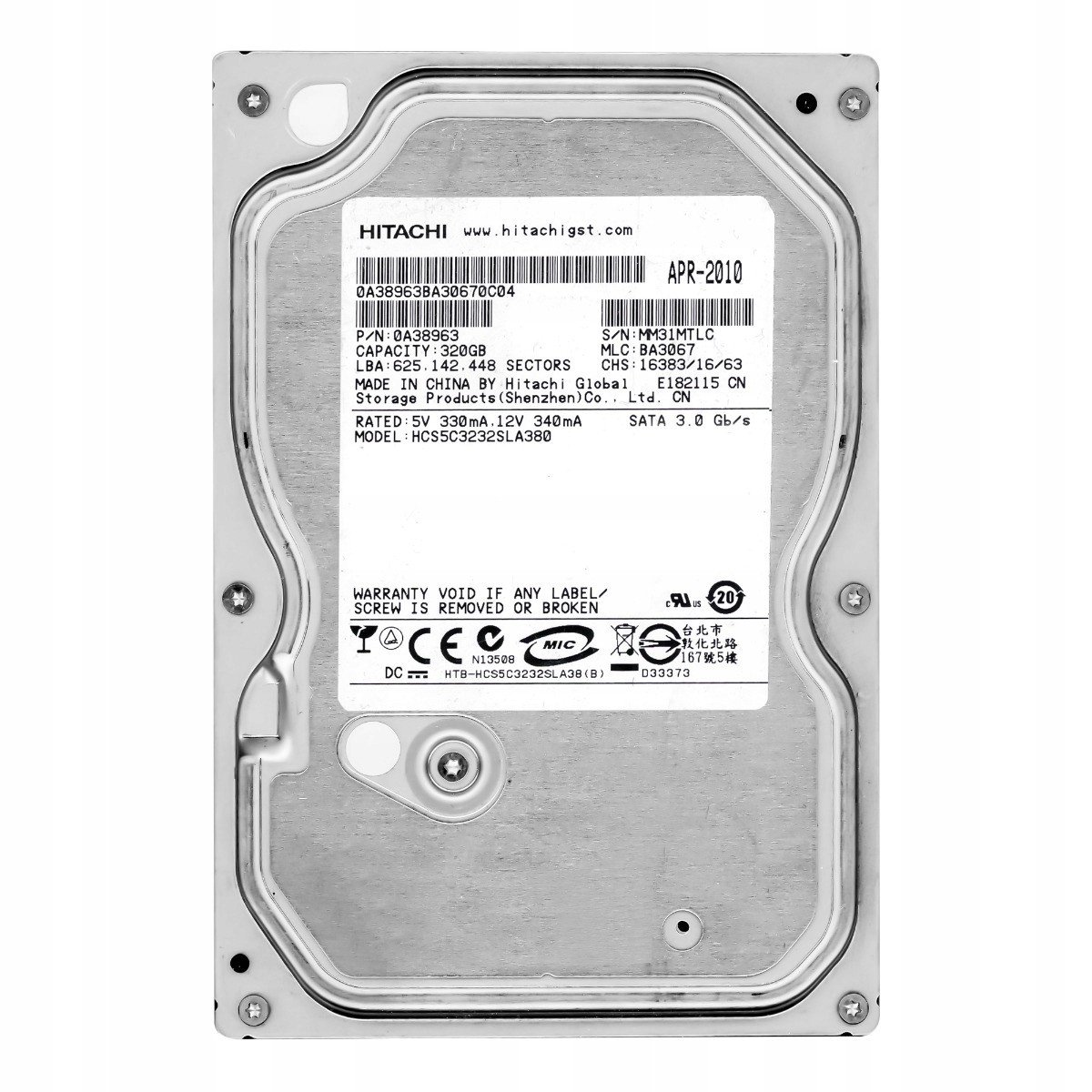 320GB 5,7k Sata II 3,5'' HCS5C3232SLA380