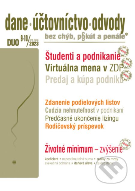 Dane, účtovníctvo, odvody bez chýb, pokút a penále č. 9-10 / 2023 - Študenti a podnikanie - Poradca s.r.o.