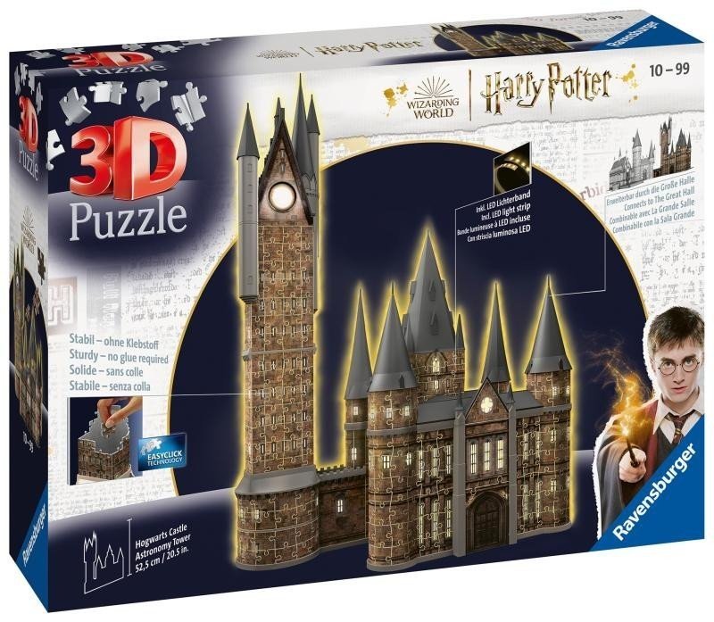 Ravensburger Puzzle 3D Harry Potter: Bradavický hrad - Astronomická věž 540 dílků (noční edice)