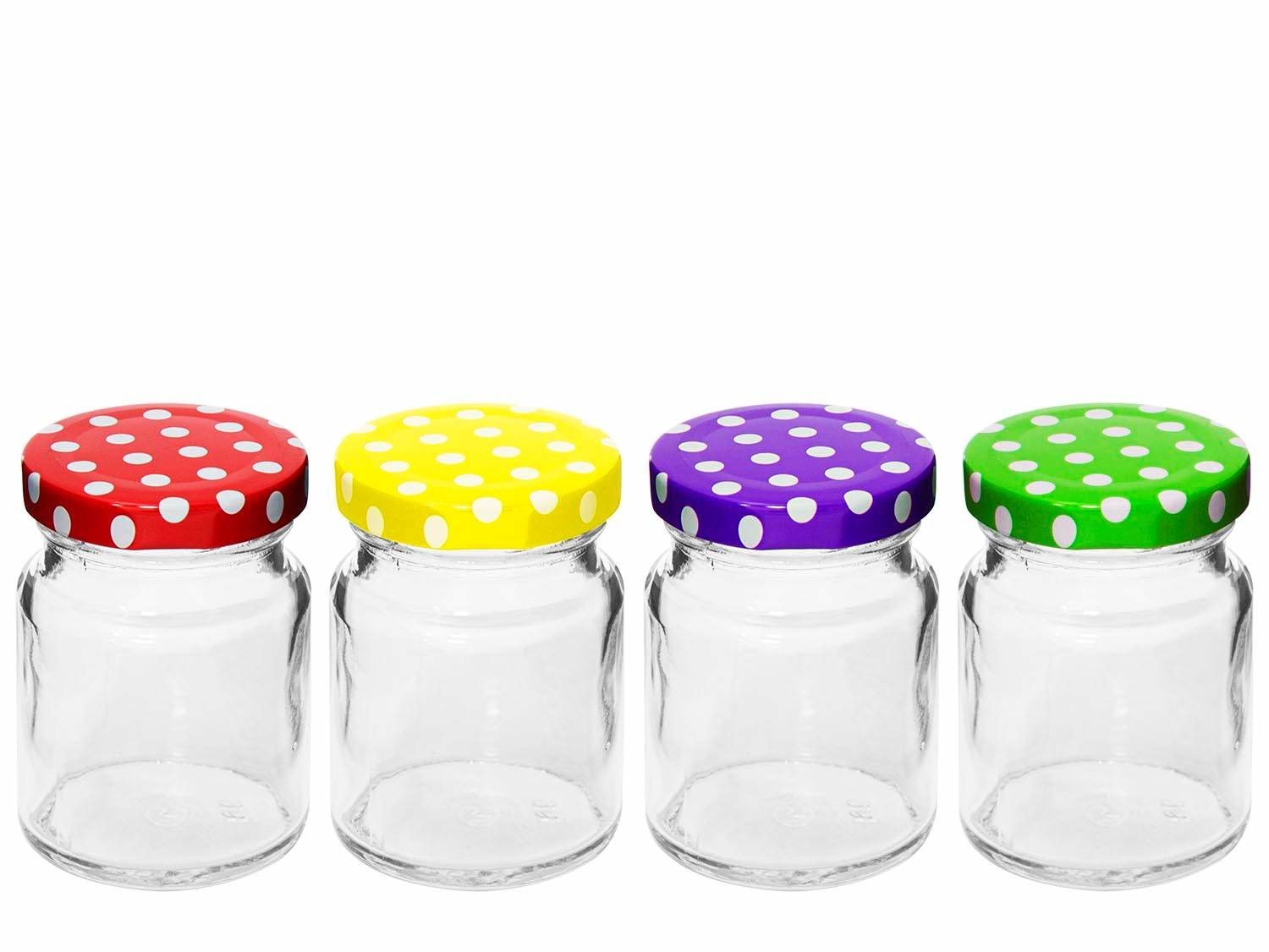 EU Sklenice zavařovací  75ml s víčkem, mix barev