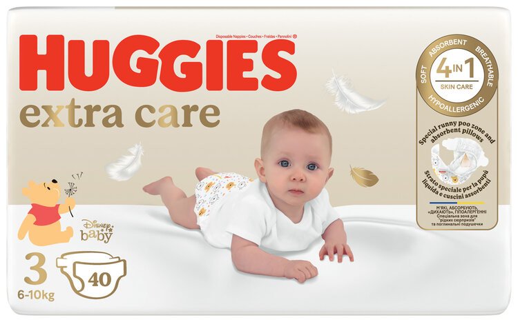 HUGGIES® Pleny jednorázové Extra Care 3 (6-10 kg) 40 ks