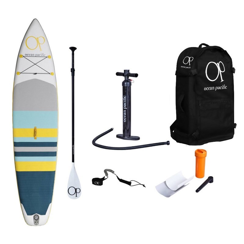 paddleboard OCEAN PACIFIC - Ocean Pacific Laguna Lite 11'6 Inflatable Paddle Board (BÍLÁ ŠEDÁ ŽLUTÁ)