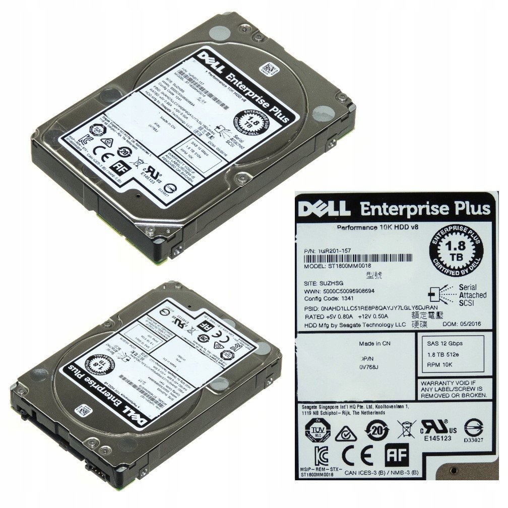 Dell 0V768J 1,8TB 10K Sas 2,5 ST1800MM0018