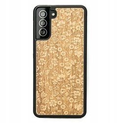 Dřevěné Pouzdro Pro Samsung Galaxy S21 Květiny Case