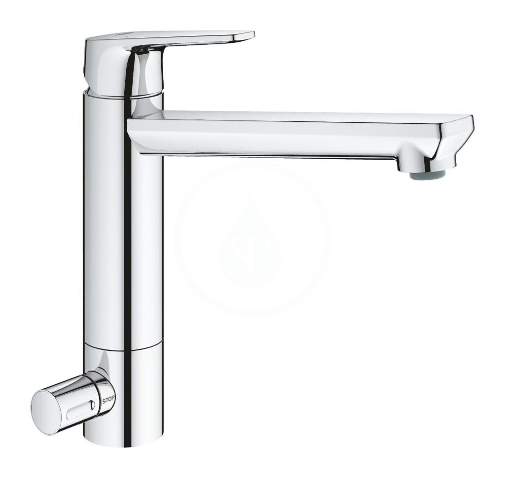 GROHE BauEdge Dřezová baterie s uzavíracím ventilem, chrom 31696000