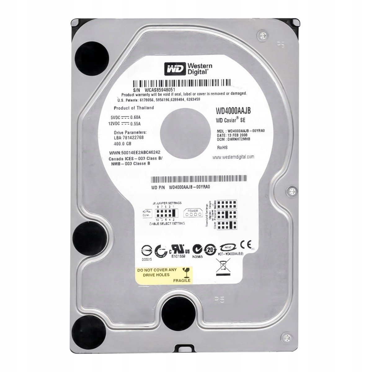 Wd Caviar 400GB 7.2K 8MB Ata 3.5'' WD4000AAJB
