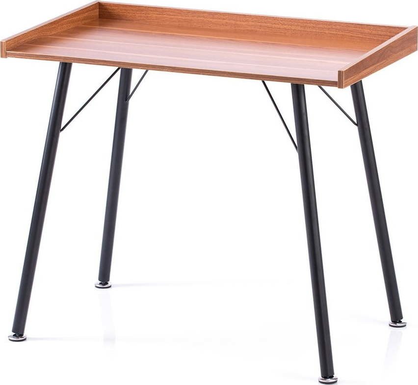 Pracovní stůl s deskou v dekoru ořechového dřeva 50x90 cm Fey – Homede