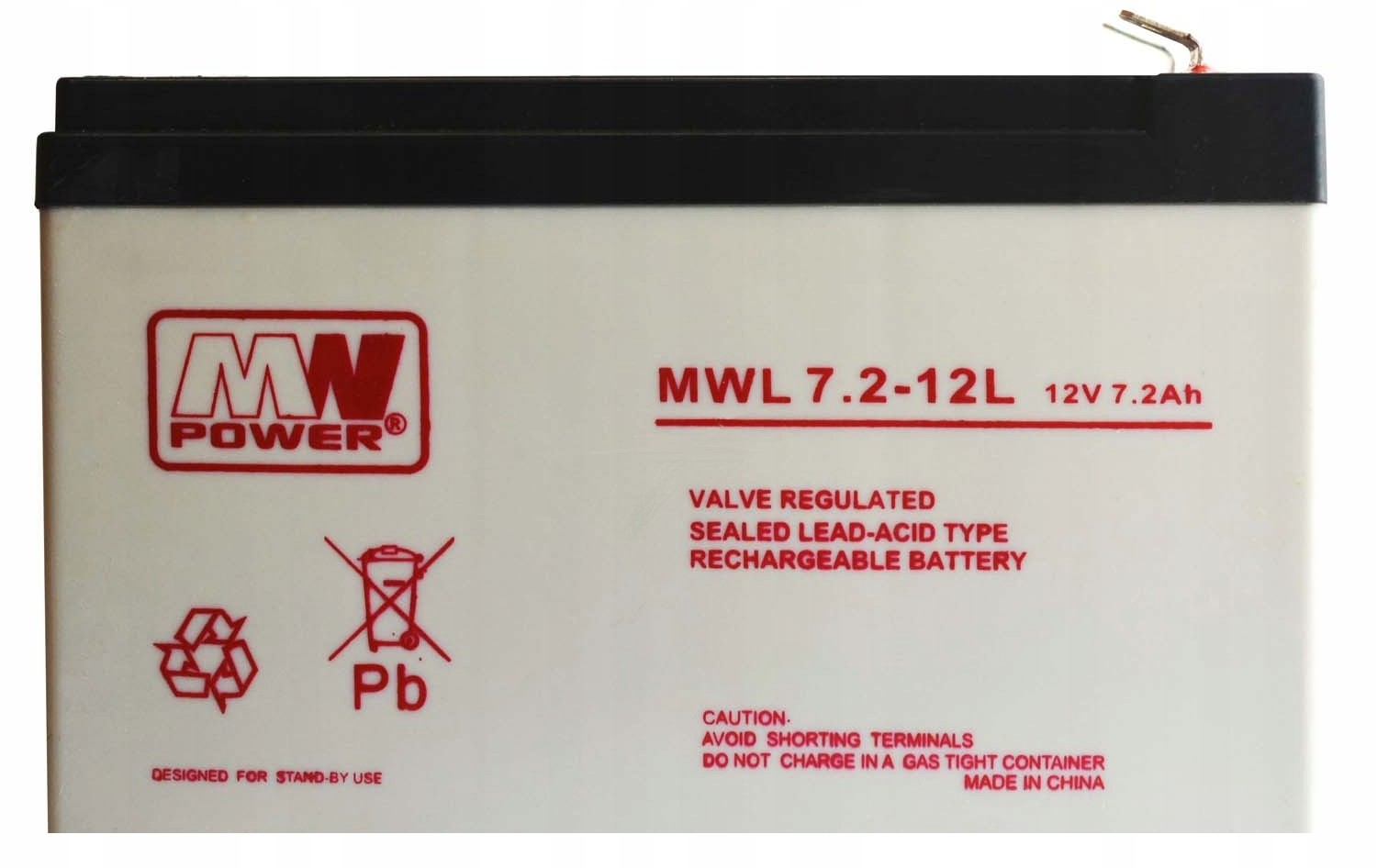 12V akumulátor, 7.2 Ah Mw Power Mwl 7.2-12L