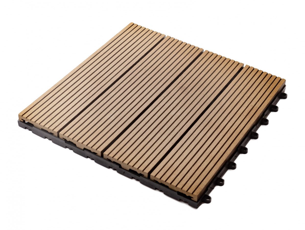 Guttadeck, terasová dlaždice WPC, 300 x 300 mm, světlé dřevo