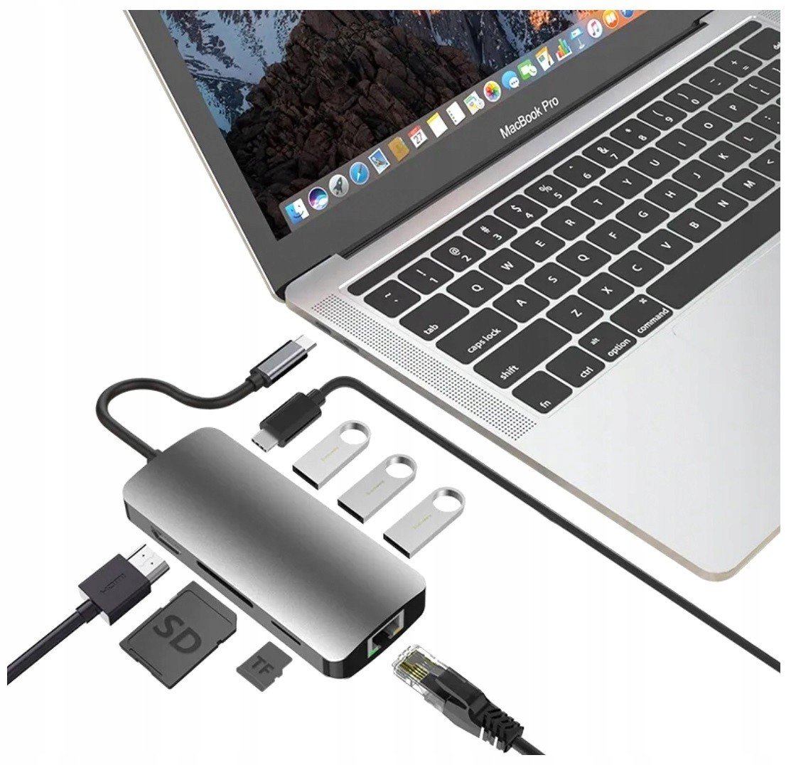 Hub Usb-c Hdmi 4k Pd Power Delivery Usb Lan 1Gbps