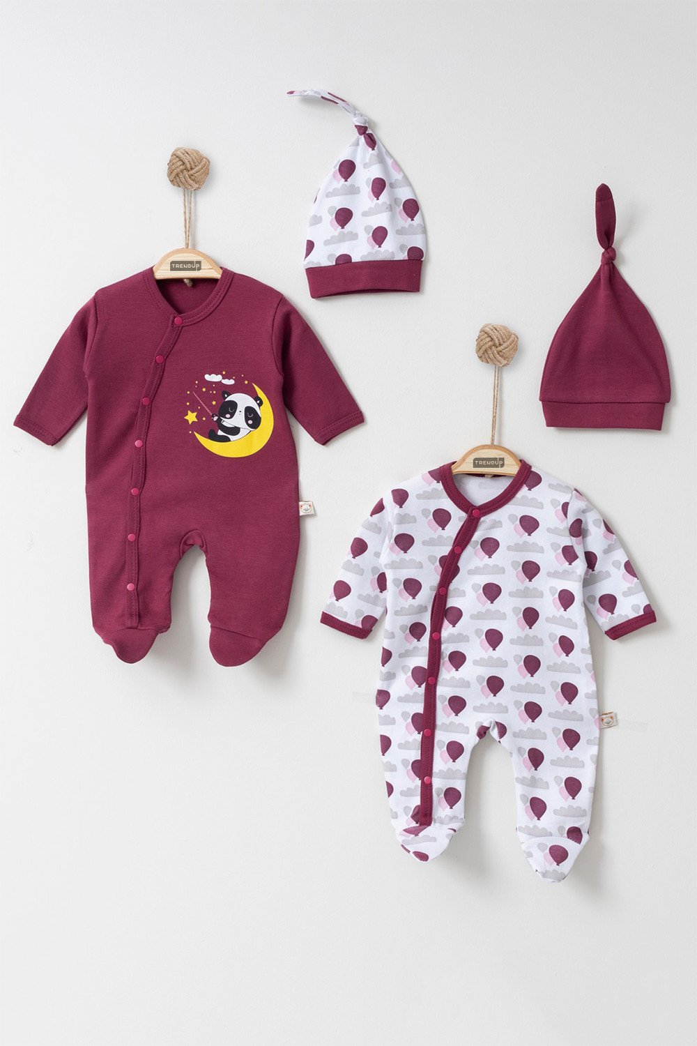 Overal pro miminko a čepice 2ks pack,  Švestková Velikost: 62