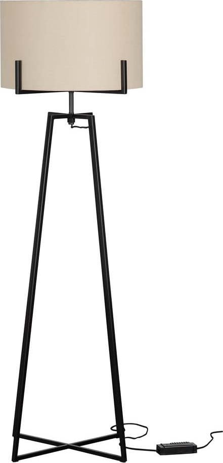Béžová stojací lampa s textilním stínidlem (výška 160 cm) Holly – WOOOD