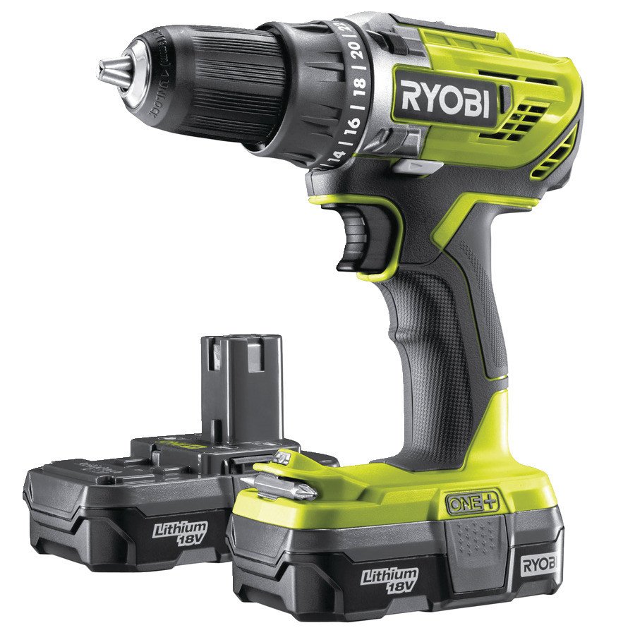 Vrtačka/šroubovák RYOBI R18DD3-213S 18V + akumulátor + nabíječka