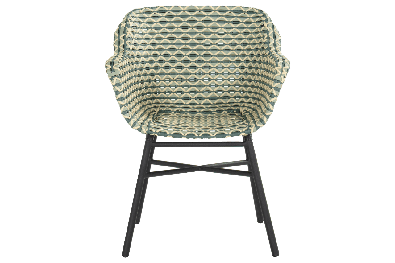 Hartman Pevné křeslo Delphine, umělý výplet, green mint a podnož black