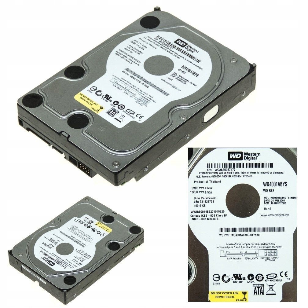 Wd RE2 WD4001ABYS 400GB 7.2k 16MB Sata 3Gb/s 3.5