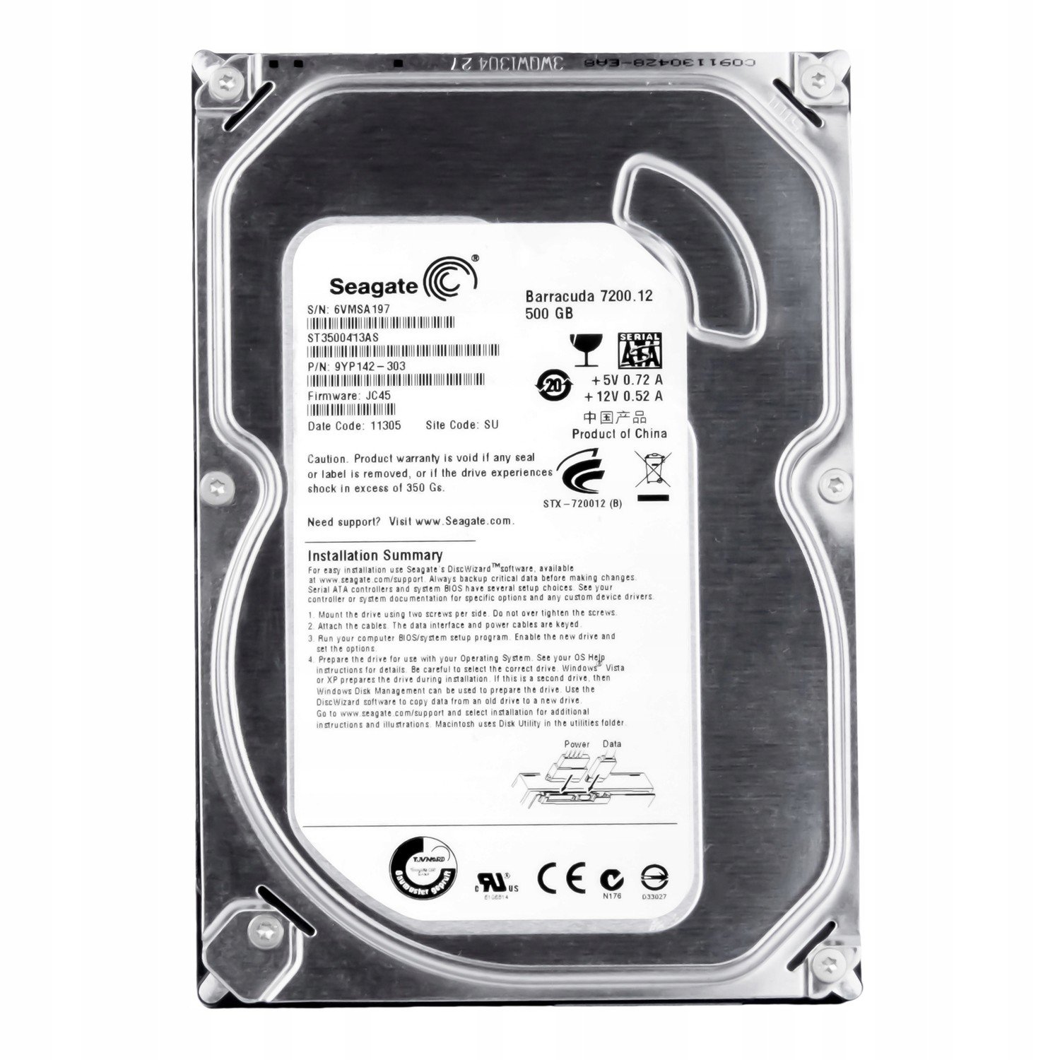 Seagate 500GB 7.2k 16MB Sata III 3.5'' ST3500413AS