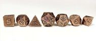 HYMGHO 10MM Mini Metal RPG Ancient Copper Polyhedral Dice Set