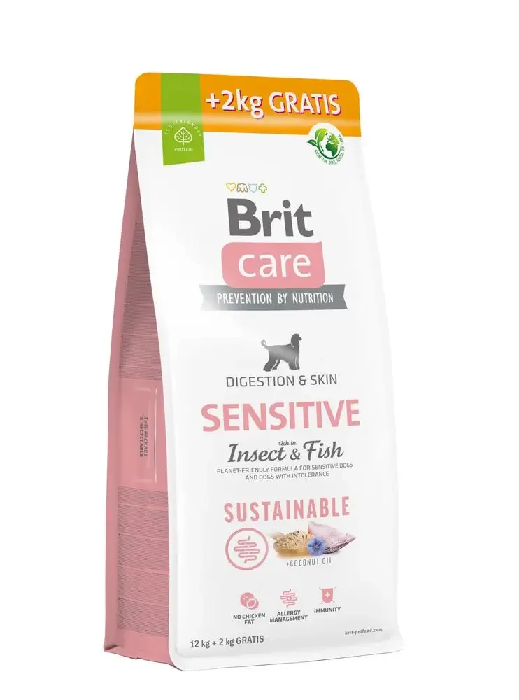 Brit Care Dog Sustainable Sensitive, 12 + 2 kg