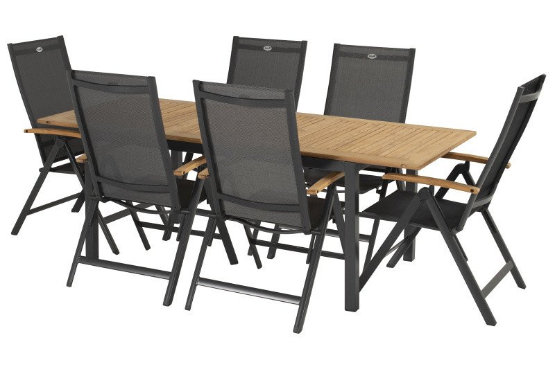 Hartman Zahradní set South Wales + 6 x křeslo Aruba, rozkládací stůl 150/210x90cm