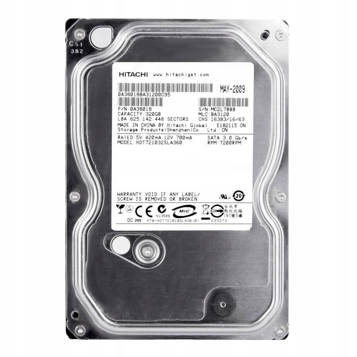 320GB 7.2K Sata II 3.5'' HDT721032SLA360