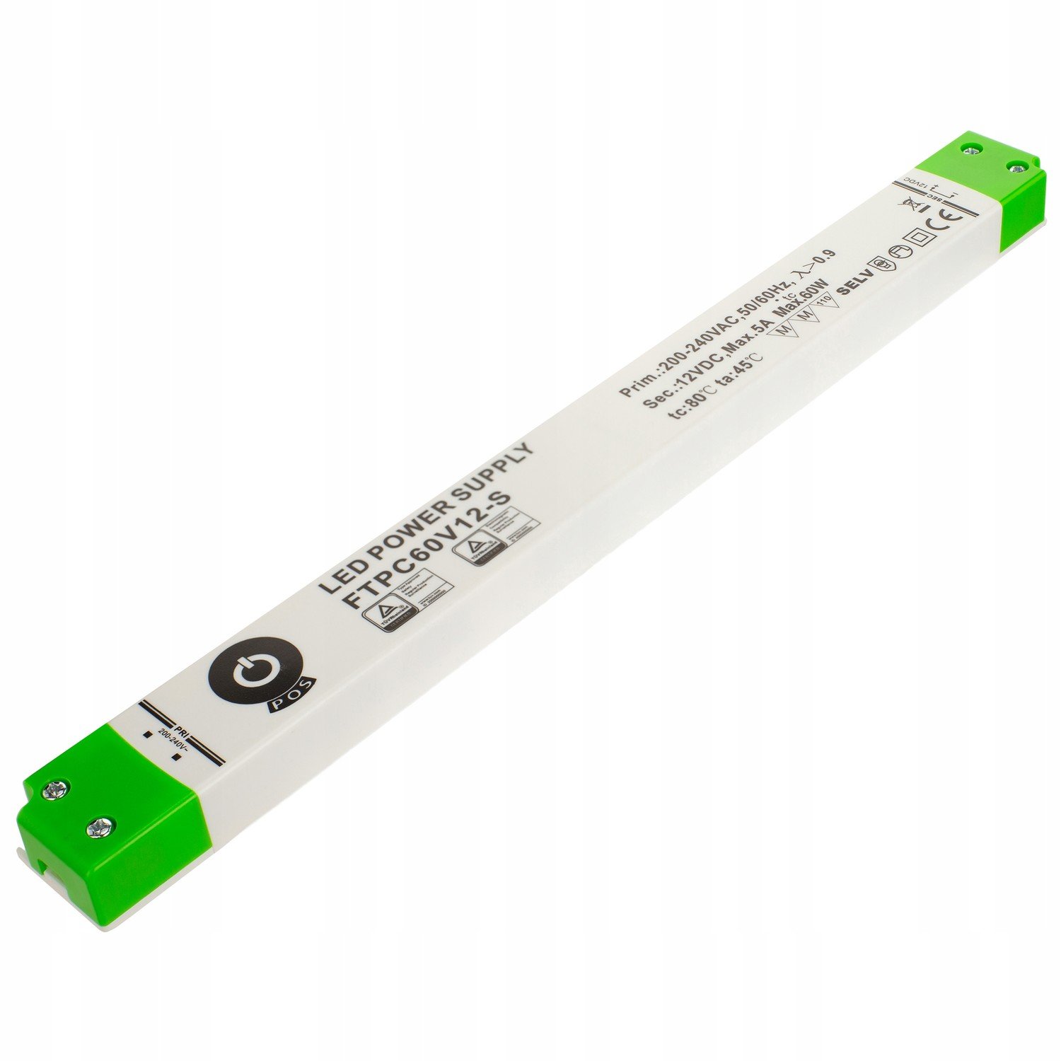 Napájecí adaptér pro nábytkové Led pásky Slim 60W DC 12V 5A