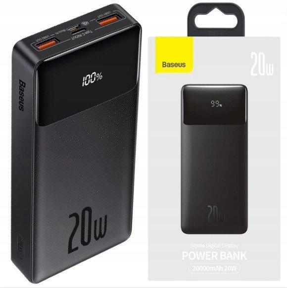 Baseus Powerbank 20000mah 20W 3x Usb-c Pd Qc