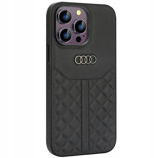 Audi Genuine Leather Zadní Kryt pro iPhone 14 Pro Max Black
