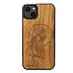 Dřevěné Pouzdro Pro Iphone 14 Plus Vlk Imbuia Case