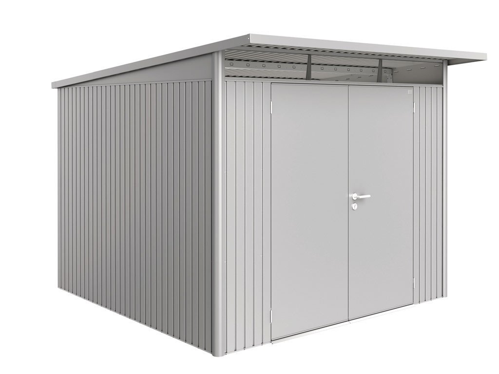Biohort Domek na nářadí AVANTGARDE A7, stříbrná, dvoukřídlé dveře