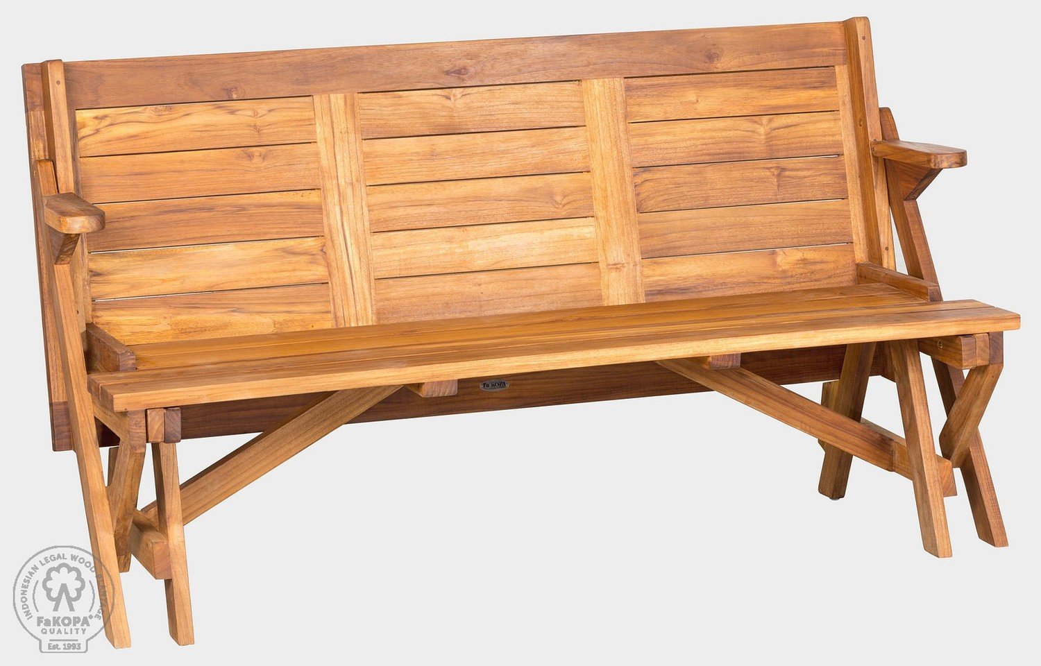 FaKopa Rozkládací lavice, skládací stůl z teaku MORENO