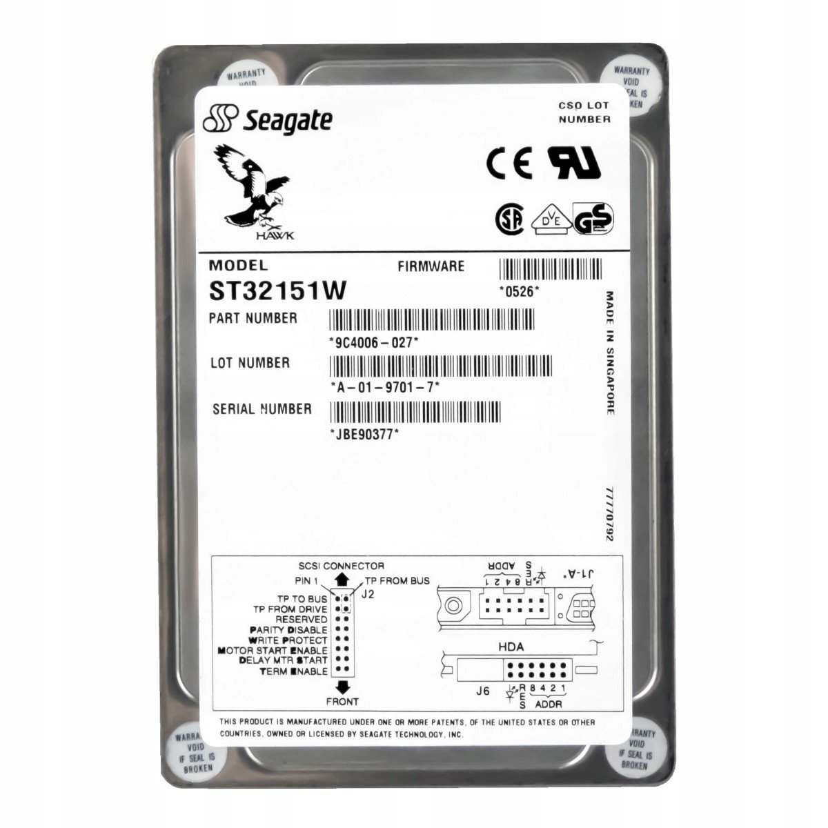 Seagate Hawk 2XL 2.1GB 5.4K Scsi 3.5'' ST32151W