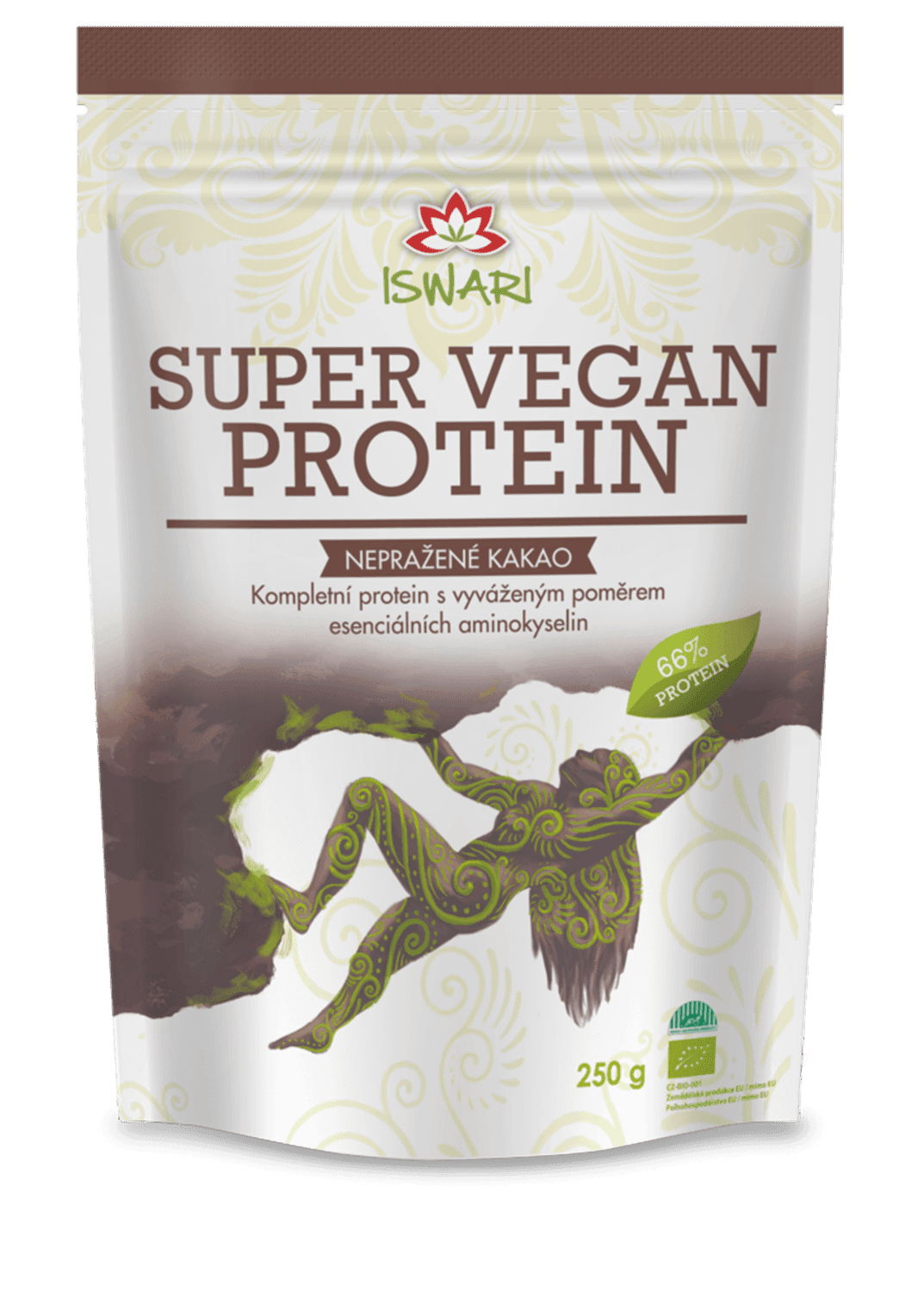 Iswari Super vegan 66% protein kakao BIO 250 g