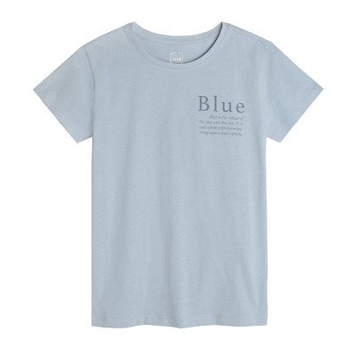 Tričko s krátkým rukávem a nápisem- modré - 134 BLUE
