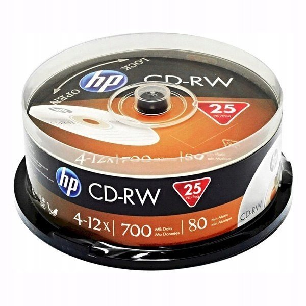 Hp Cd-rw, CWE00019-3, 69313, 25-pack, 700MB, 4-12x