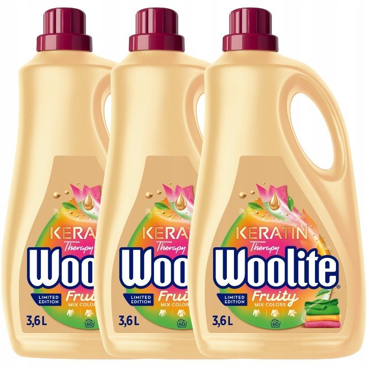 Woolite Tekutý prací prostředek na barvy Fruity 3x3,6L 180pr