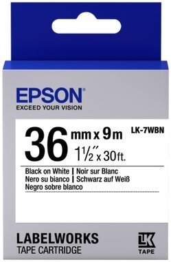 Epson LabelWorks LK-7WBN, páska pro tiskárny etiket, 36mm, 9m, černo-bílá - C53S657006