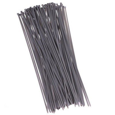 Plastové stahovací pásky 200 mm (100 ks), šedá