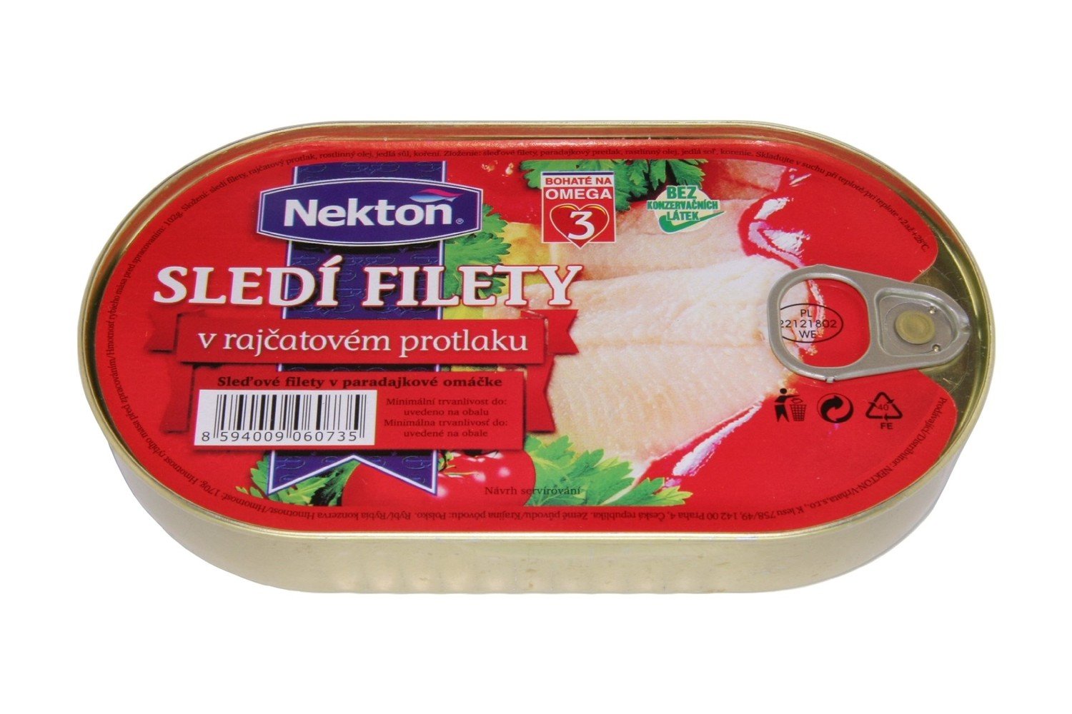 Nekton Sledí filety v rajčatové omáčce 170 g