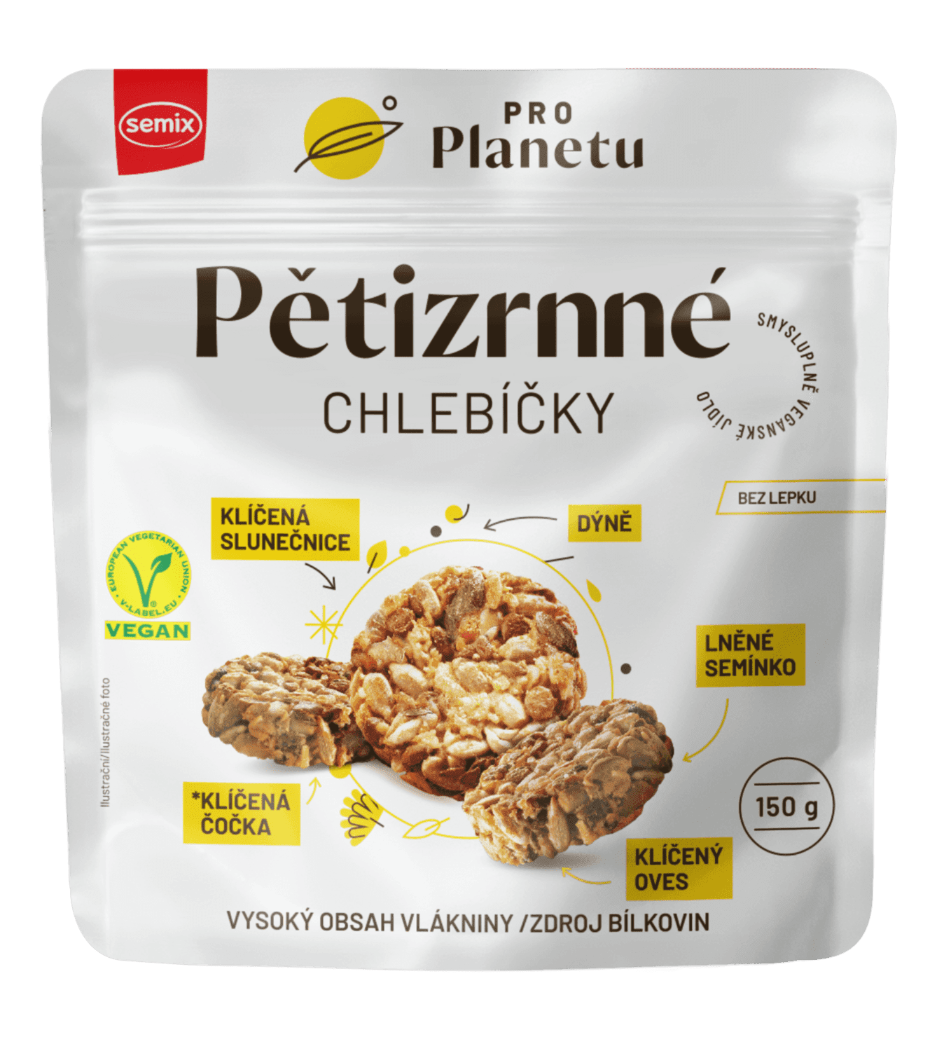 Semix Pětizrnné chlebíčky bez lepku PRO Planetu 150 g