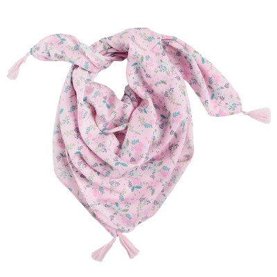 Květinový šátek- růžový - ONE SIZE PINK