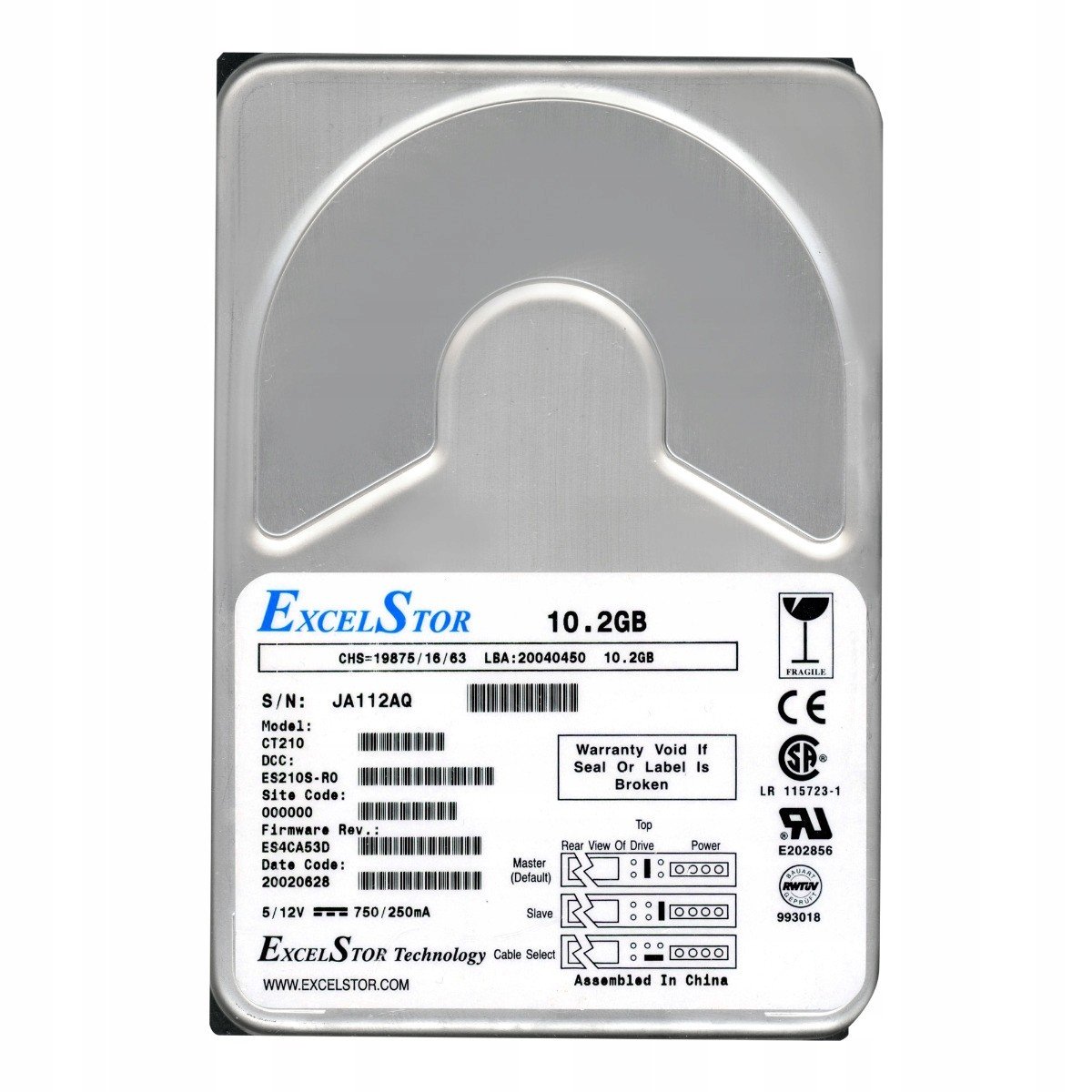 ExcelStor 10.2GB 5.4K Ata 3.5'' CT210