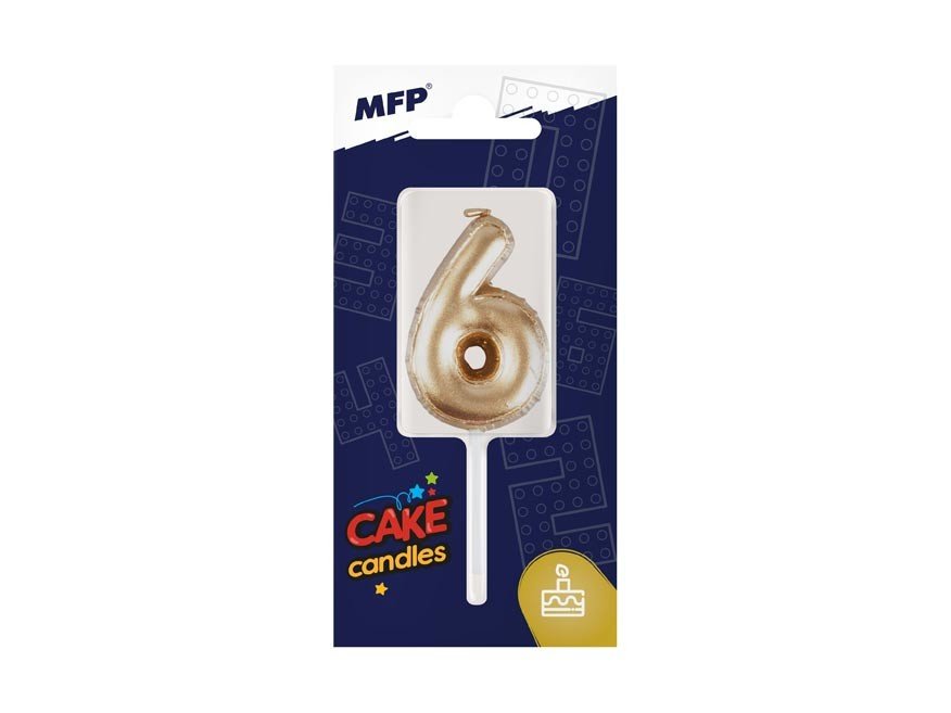 MFP 8800120 Dortová svíčka balonek č. 6 zlatá