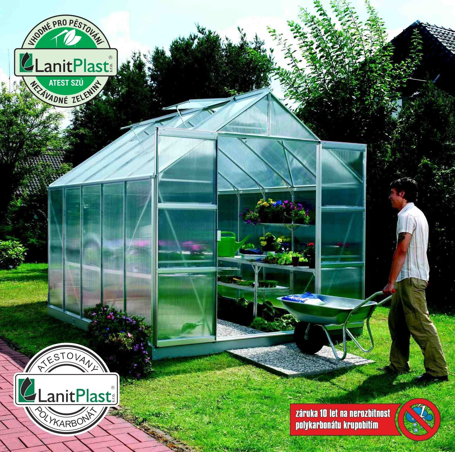 Vitavia Garden Polykarbonátový skleník VITAVIA URANUS 8300, PC 6 mm, stříbrný