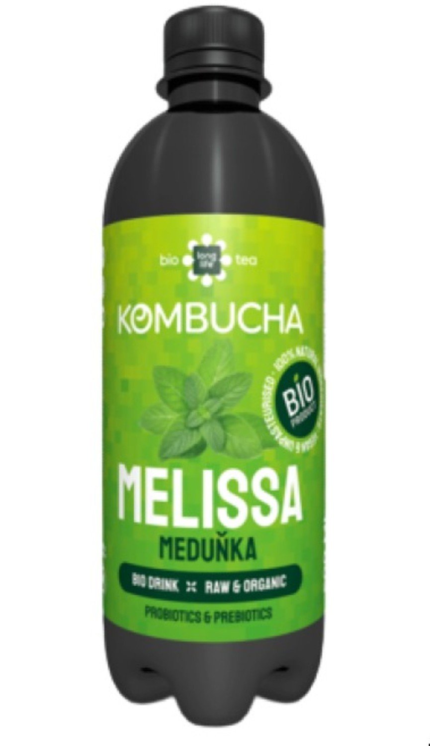 Long life biotea Kombucha meduňka BIO 500 ml