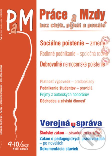 Práce a Mzdy 9-10 / 2023 bez chýb, pokút a penále - Sociálne poistenie - Poradca s.r.o.