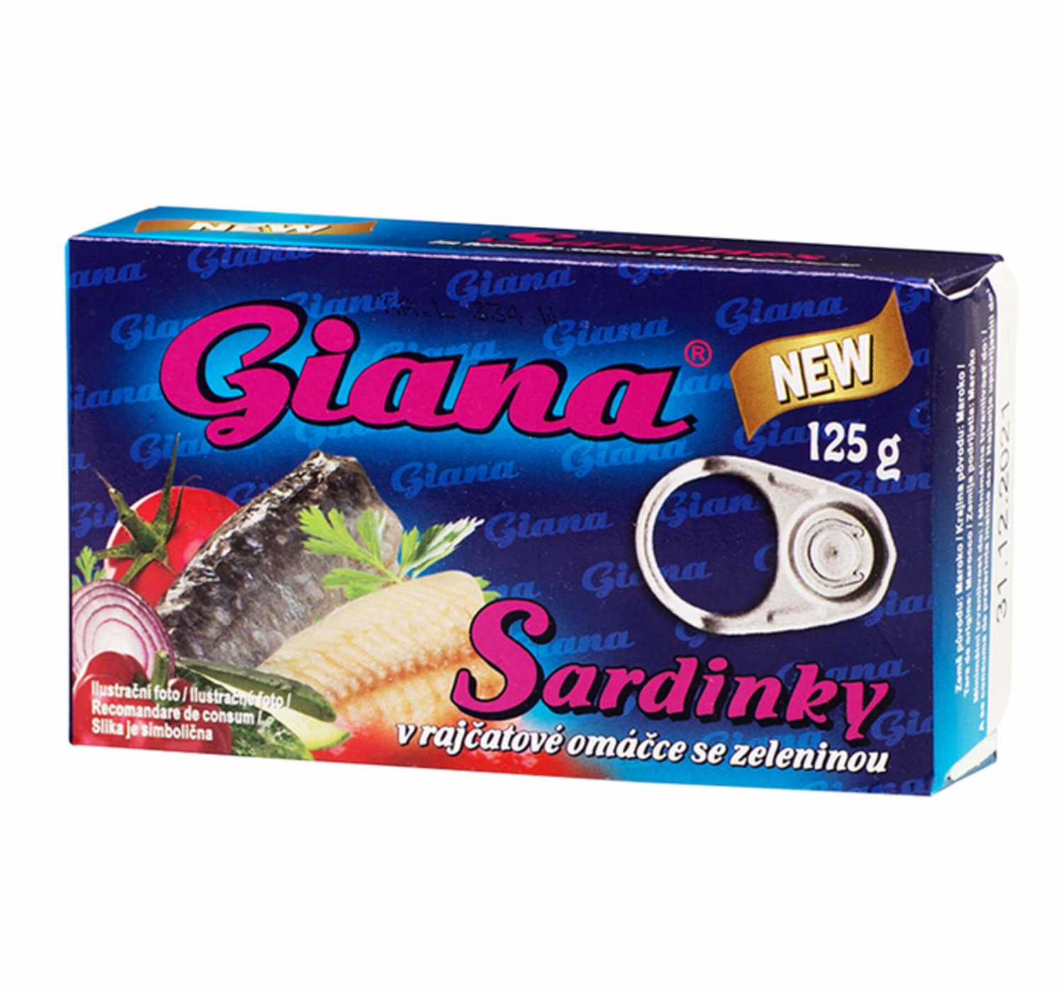 Giana Sardinky v rajčatové omáčce se zeleninou 125 g