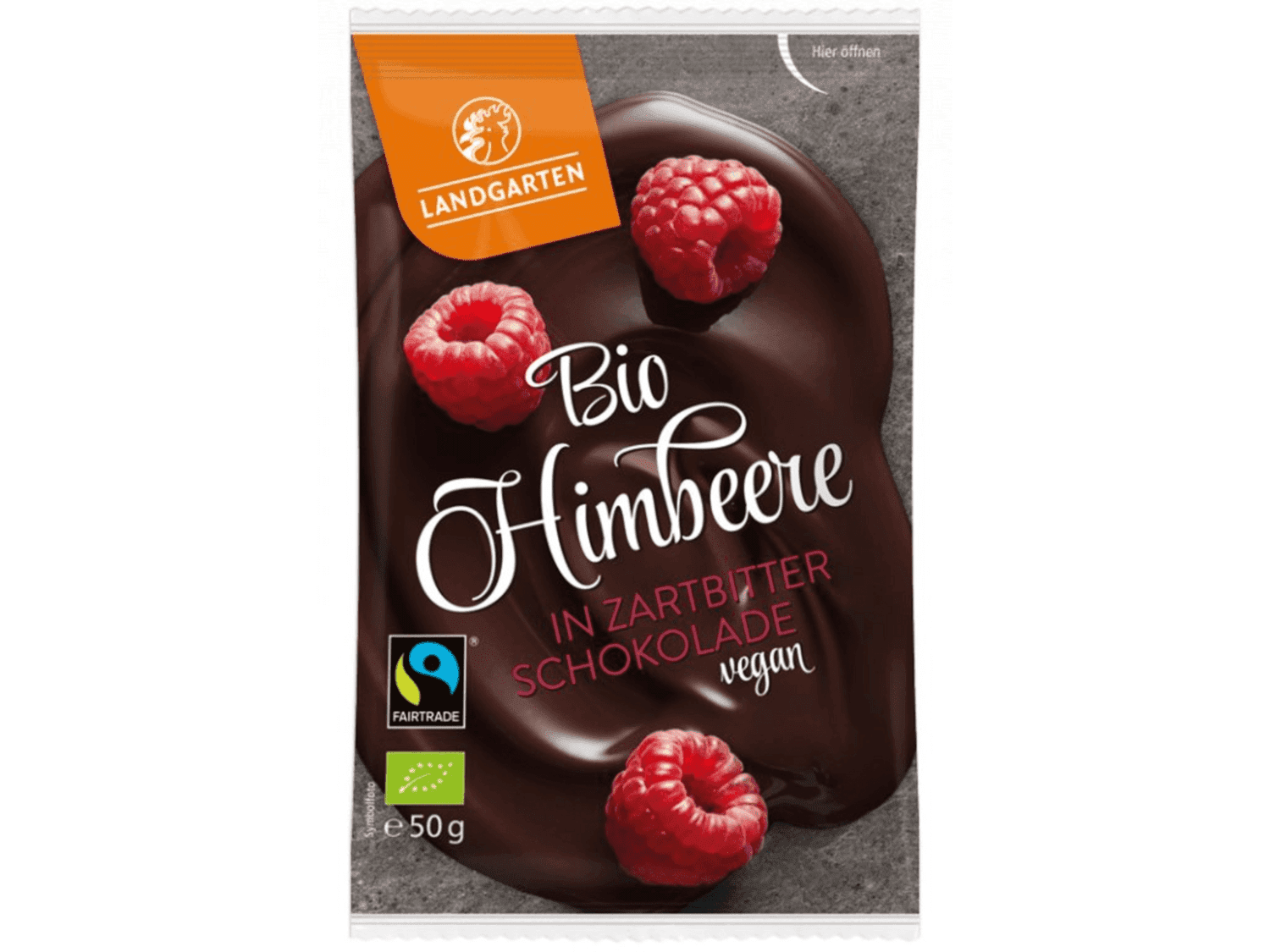 Landgarten Maliny v hořké čokoládě BIO 50 g